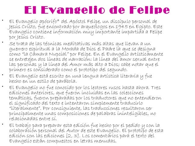 evangelio apocrifo de felipe